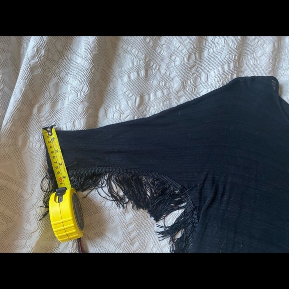 Vintage black fringe crop top - Picture 6 of 7